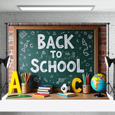 Aperturee - Aperturee Writing Back To School Blackboard Brick Backdrop